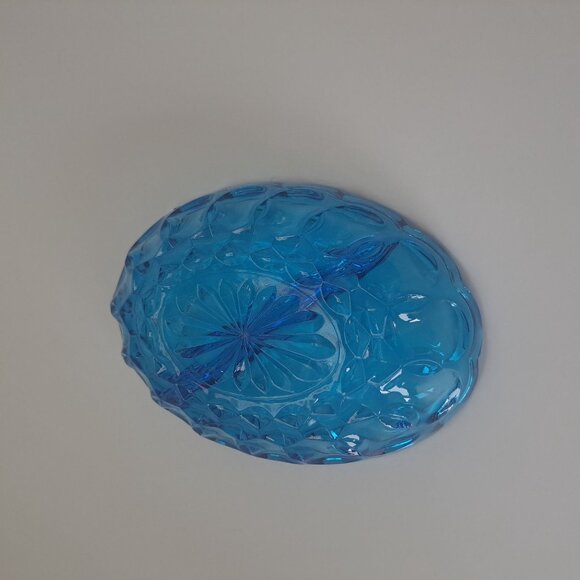 Fairfield Laser Blue Oval Divided Relish Dish By Anchor Hocking - Picture 5 of 8